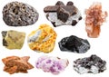 Collection of various mineral crystals and stones