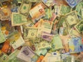 A collection of various money to background Royalty Free Stock Photo