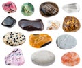 Various stones anthophyllite, hydrogoethite, etc Royalty Free Stock Photo