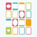 Collection of various note papers. Cute design elements. Template for notebooks. Notes, labels, stickers