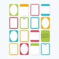 Collection of various note papers. Template for notebooks. Notes, labels, stickers. Cute design elements