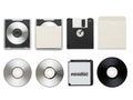 Collection of various obsolete data storage devices Royalty Free Stock Photo