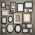 Various picture frames isolated on transparent background Royalty Free Stock Photo