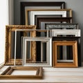Various picture frames isolated on transparent background Royalty Free Stock Photo