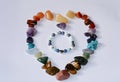 Collection of various raw mineral gemstones