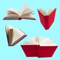 collection of various red books isolated on blue background. each one is shot separately Royalty Free Stock Photo