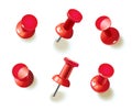 Collection of various red pushpins Royalty Free Stock Photo