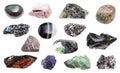 Collection of various samples of natural minerals