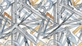 Collection of Various Scissors and Shears Closeup Royalty Free Stock Photo