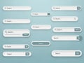 Collection of various search bars on light blue background Royalty Free Stock Photo