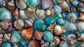 Assorted Seashells Arranged on Table Royalty Free Stock Photo