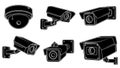 Security Camera Vector Icons Set Royalty Free Stock Photo
