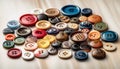 Collection of various sewing buttons Royalty Free Stock Photo