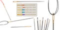 Collection of various sewing needles isolated Royalty Free Stock Photo