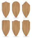 Collection of various shapes wooden sign boards Royalty Free Stock Photo