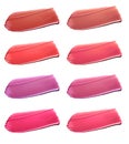 Collection of various Smears lipstick on white background