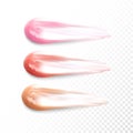 Collection of various Smears lipstick on white background.