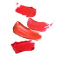 Collection of various Smears lipstick on white background