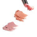 Collection of various Smears lipstick on white background