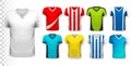 Collection of various soccer jerseys.