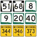 Collection of various state route shields in the US