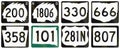 Collection of various state route shields in the US