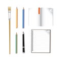 Collection of various stationeries. Vector illustration decorative design Royalty Free Stock Photo