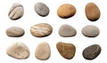 collection of various stones isolated on transparent background. each one is shot separately.