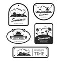 Collection of various summer holiday labels. Vector illustration decorative background design