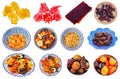 Collection of various sweet dried fruits isolated Royalty Free Stock Photo