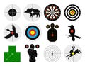 Collection of various target realistic vector illustration. Set of targets for shooting Royalty Free Stock Photo