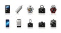Collection of Various Tech Gadgets and Devices Displayed on White Background Royalty Free Stock Photo