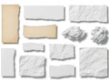 Collection of various torn and crumpled paper pieces Royalty Free Stock Photo