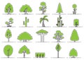 collection of various tree icons. Vector illustration decorative design