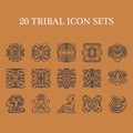collection of various tribal tattoos. Vector illustration decorative design