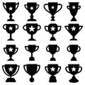 A collection of various trophy silhouettes 3 Royalty Free Stock Photo