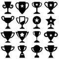 A collection of various trophy silhouettes 1 Royalty Free Stock Photo