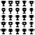 A collection of various trophy silhouettes 2 Royalty Free Stock Photo