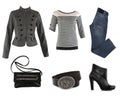 Collection of various types of female accessories Royalty Free Stock Photo