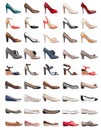 Collection of various types of female shoes Royalty Free Stock Photo