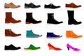 Collection of various types of shoes on white background Royalty Free Stock Photo