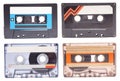 Collection of various vintage audio cassettes tapes Royalty Free Stock Photo