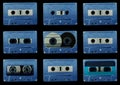 Collection of various vintage audio cassettes tapes Royalty Free Stock Photo