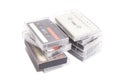 Collection of various vintage audio cassettes tapes Royalty Free Stock Photo