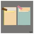 Collection of various vintage papers (paper sheets, note paper), ready for your message. Vector illustration. Royalty Free Stock Photo