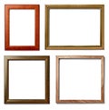 Collection of various vintage wood frame on white background Royalty Free Stock Photo