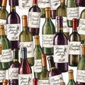 Assorted Wine Bottles with Labels Display Royalty Free Stock Photo