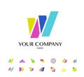 Collection of vector abstract flat logo with arrows Royalty Free Stock Photo