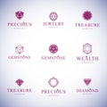 Collection of vector abstract geometric figures best for use as elegant business logo. Royalty Free Stock Photo