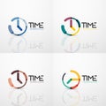 Collection of vector abstract logo ideas, time concepts or clock business icon set Royalty Free Stock Photo